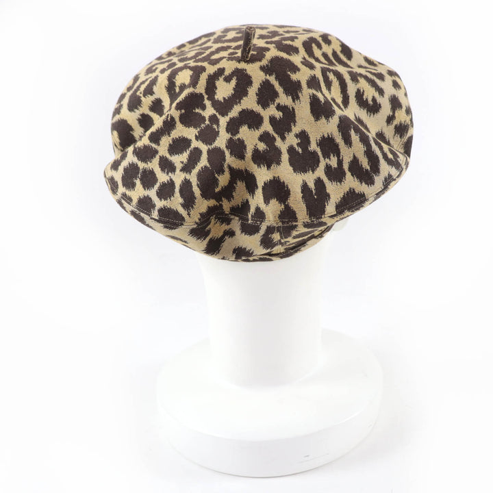 極美品☆Christian Dior クリスチャンディオール 14LEO910I134 レオパード柄 ベレー帽 ブラウン系 57 イタリア製 正規品 レディース
