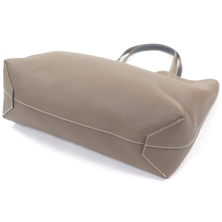 極美品□HERMES エルメス ドゥブルセンス45 トリヨンクレマンス レザートートバッグ エトゥープ ブルーニュイ U刻印 箱付き フランス製