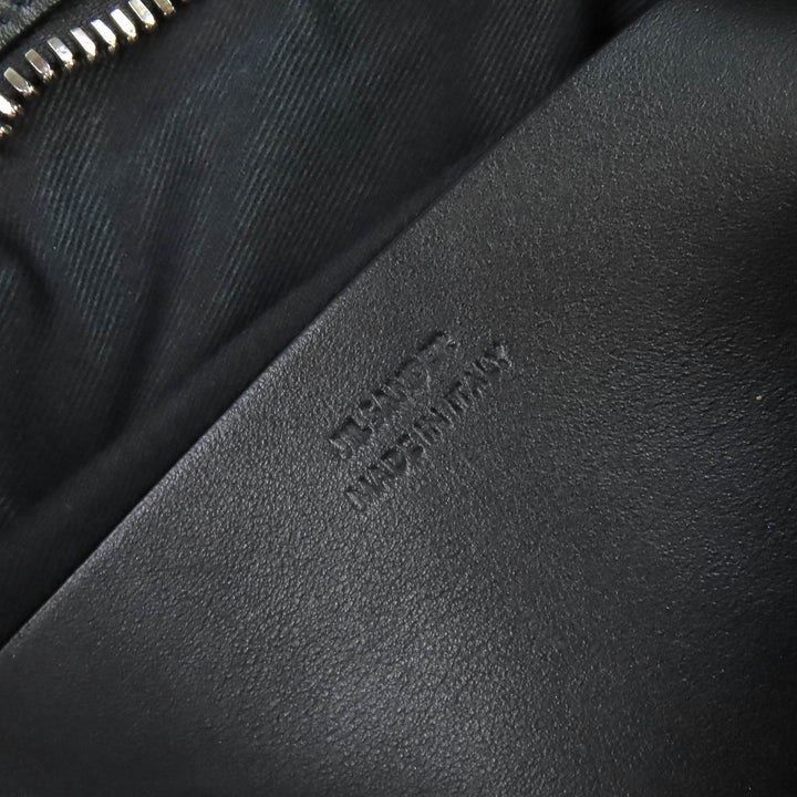 美品△JIL SANDER ジルサンダー シングルストラップ ラムファー ムートンショルダーバッグ ダークネイビー シルバー金具 伊製 レディース