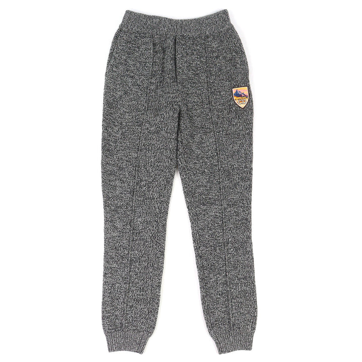 極美品△DIOR ディオール オム 293M130CT363 カシミヤ100％ ロゴワッペン ニットスウェット パンツ グレー S イタリア製 正規品 メンズ