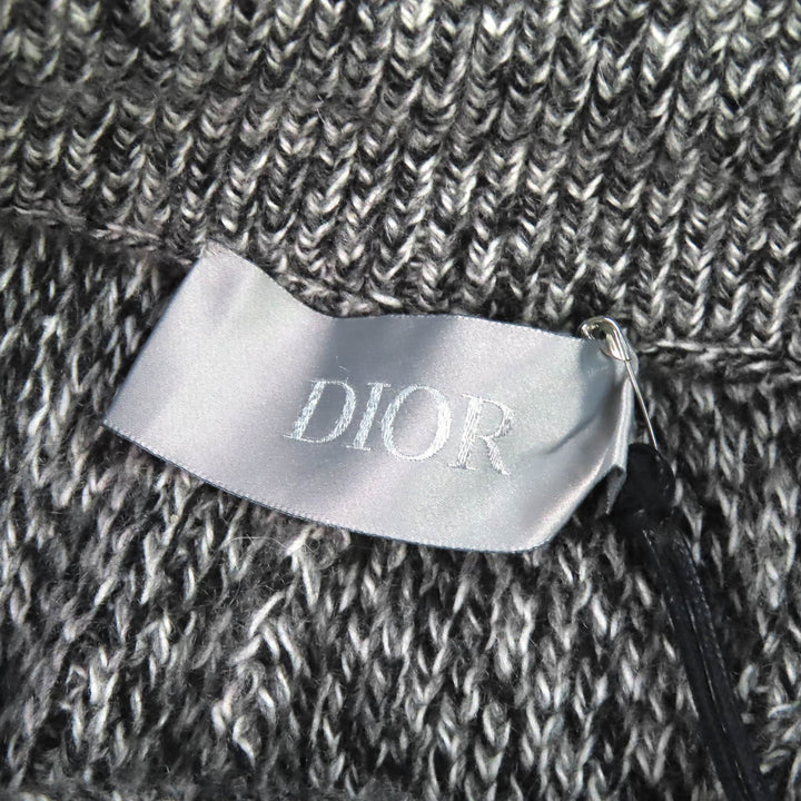 極美品△DIOR ディオール オム 293M130CT363 カシミヤ100％ ロゴワッペン ニットスウェット パンツ グレー S イタリア製 正規品 メンズ
