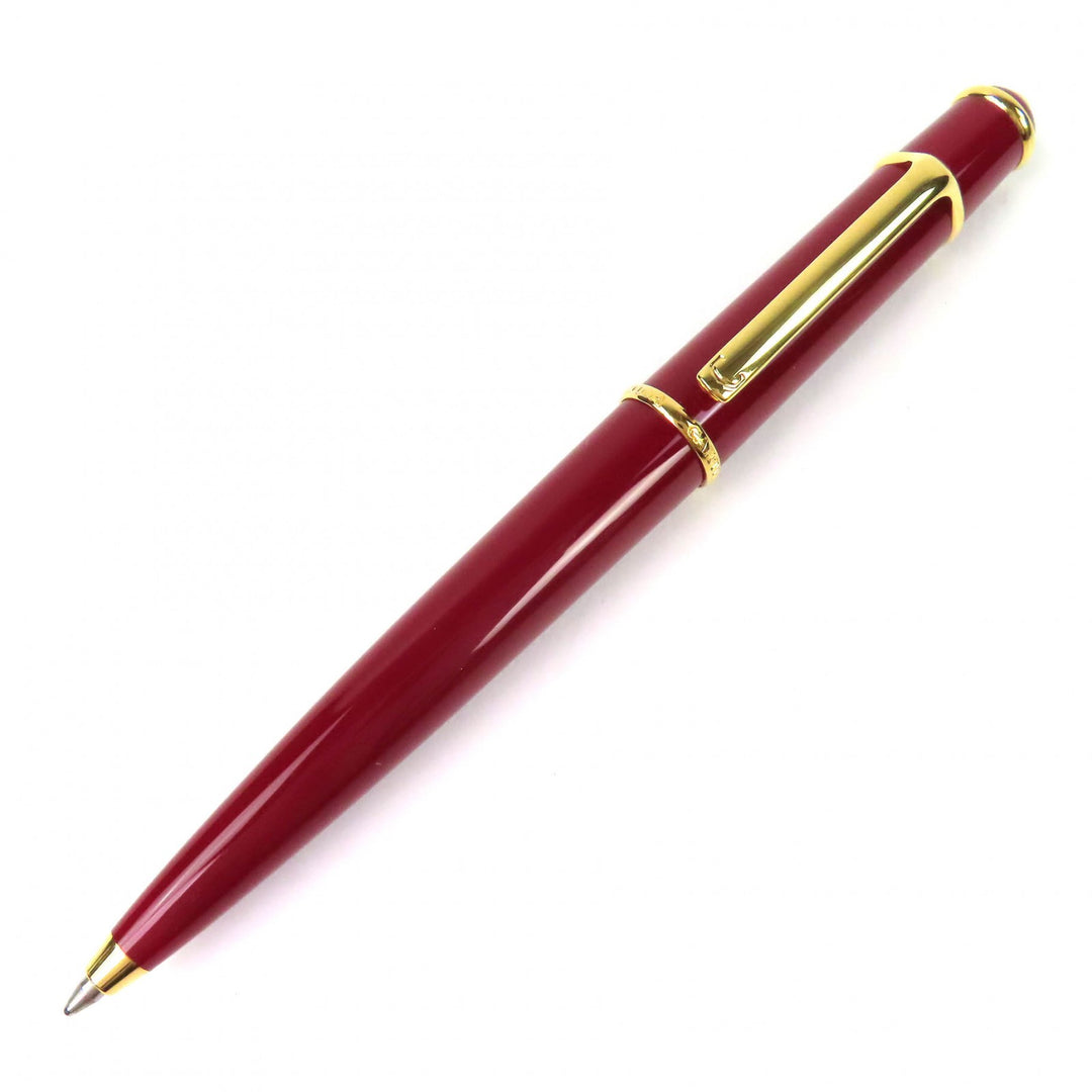 美品△Cartier カルティエ ディアボロ ドゥ カルティエ ツイスト式 ボールペン ボルドー ゴールド 希少カラー 箱付き 仏製 筆記確認済み