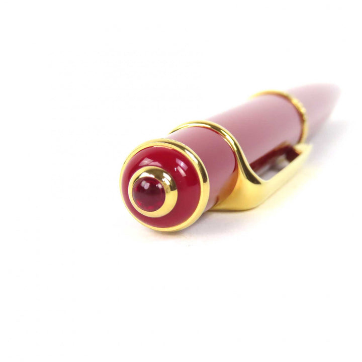 美品△Cartier カルティエ ディアボロ ドゥ カルティエ ツイスト式 ボールペン ボルドー ゴールド 希少カラー 箱付き 仏製 筆記確認済み