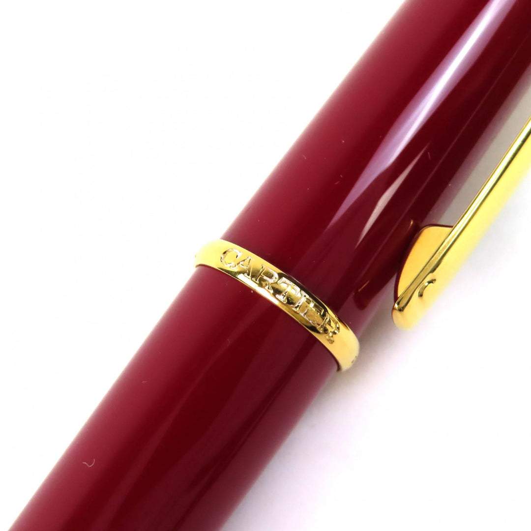 美品△Cartier カルティエ ディアボロ ドゥ カルティエ ツイスト式 ボールペン ボルドー ゴールド 希少カラー 箱付き 仏製 筆記確認済み