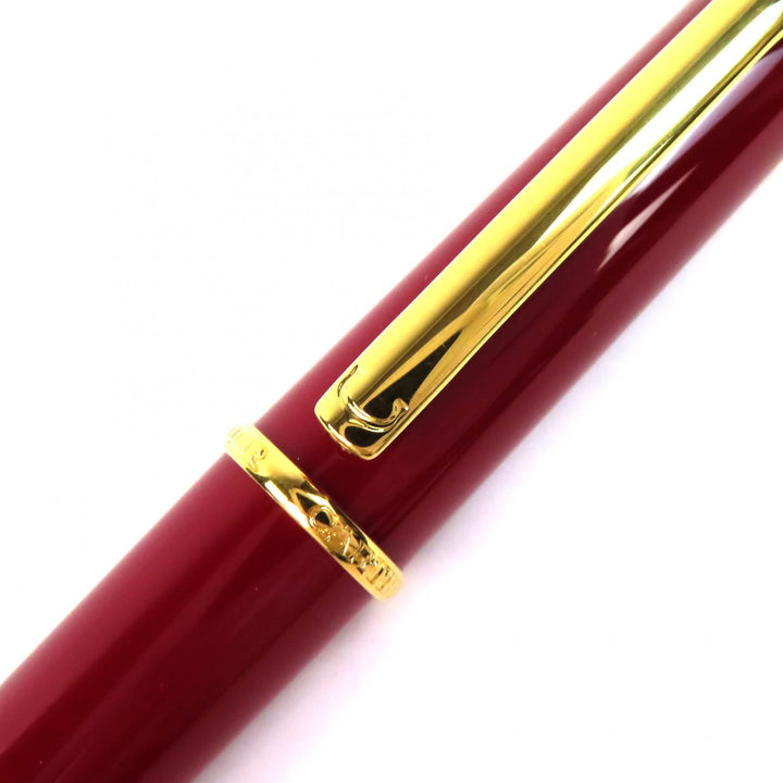 美品△Cartier カルティエ ディアボロ ドゥ カルティエ ツイスト式 ボールペン ボルドー ゴールド 希少カラー 箱付き 仏製 筆記確認済み