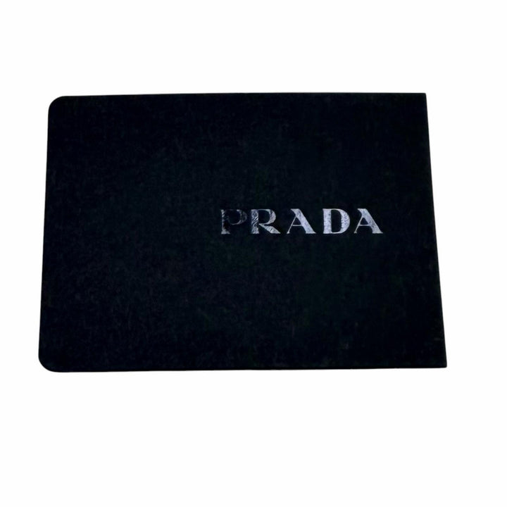 極美品★PRADA プラダ 1IF015 Re-Nylon シュシュ トライアングルロゴ ドット柄 ヘアアクセサリー ダークネイビー ホワイト 箱付