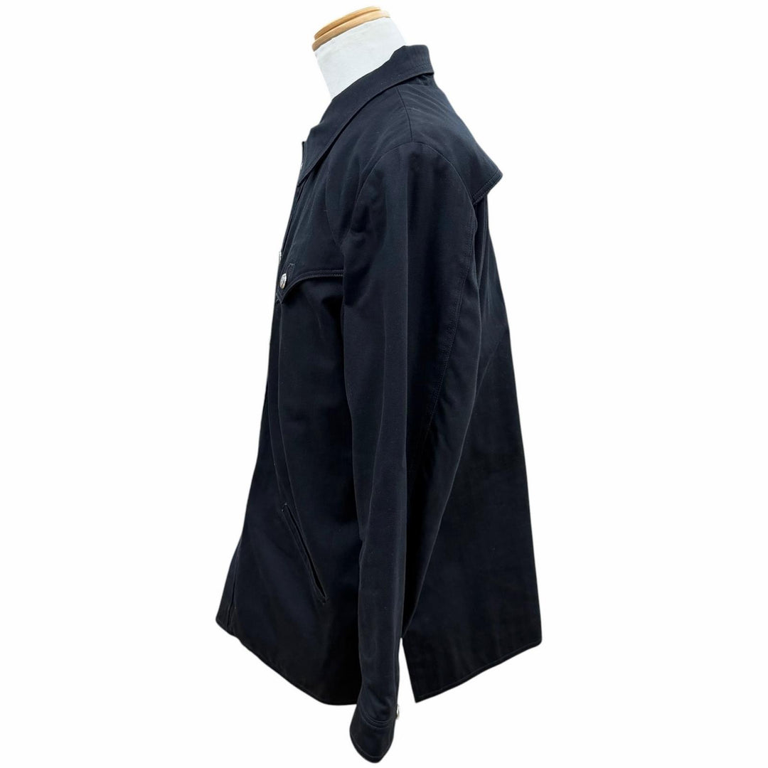 美品▼CHROME HEARTS クロムハーツ コットン 925 ホースシューボタン ハンティングジャケット デニムジャケット ブラック M メンズ