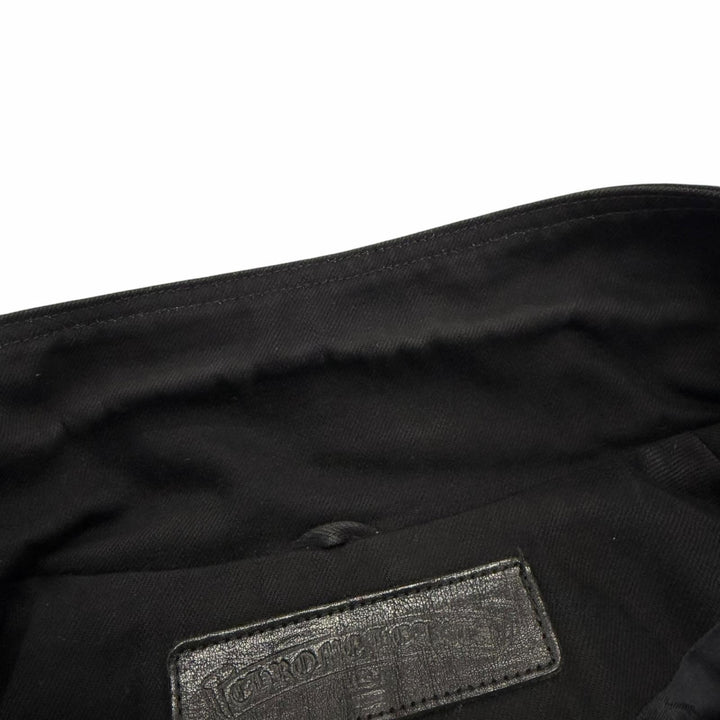 美品▼CHROME HEARTS クロムハーツ コットン 925 ホースシューボタン ハンティングジャケット デニムジャケット ブラック M メンズ