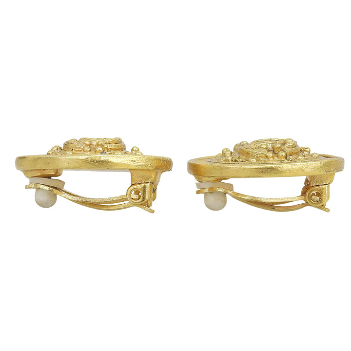 極美品▲CHANEL シャネル ヴィンテージ 94A GP ココマーク ラウンド イヤリング 両耳用 アクセサリー ゴールド 仏製 レディース 箱付き
