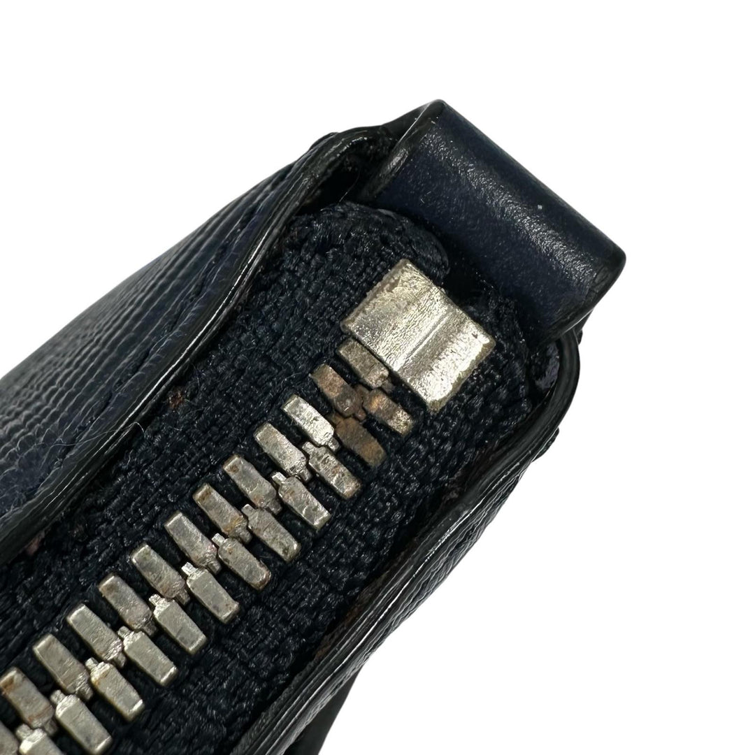 極美品▲BALLY バリー LEDDON ロゴ金具 ポーチ付 レザー クラッチバッグ ネイビー シルバー金具 箱・保存袋付き ブルガリア製 メンズ