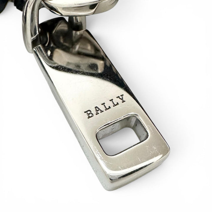 極美品▲BALLY バリー LEDDON ロゴ金具 ポーチ付 レザー クラッチバッグ ネイビー シルバー金具 箱・保存袋付き ブルガリア製 メンズ