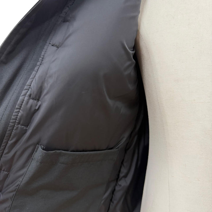 良品▼CANADA GOOSE カナダグース 2301JM RUSSELL ロゴワッペン ファー付 フーデッド ZIPUP ダウンジャケット ブラック カナダ製 正規品
