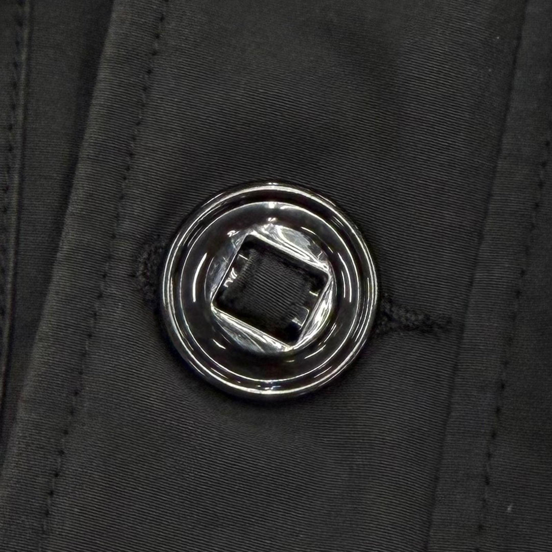 良品▼CANADA GOOSE カナダグース 2301JM RUSSELL ロゴワッペン ファー付 フーデッド ZIPUP ダウンジャケット ブラック カナダ製 正規品