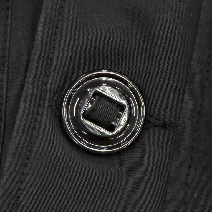 良品▼CANADA GOOSE カナダグース 2301JM RUSSELL ロゴワッペン ファー付 フーデッド ZIPUP ダウンジャケット ブラック カナダ製 正規品
