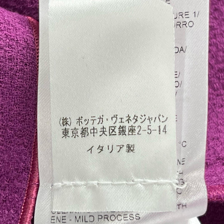 極美品▲BOTTEGAVENETA ボッテガヴェネタ 628793 ウール100% フリルワンピース ドレス パープル 40 伊製 正規品 レディース ハンガー付き
