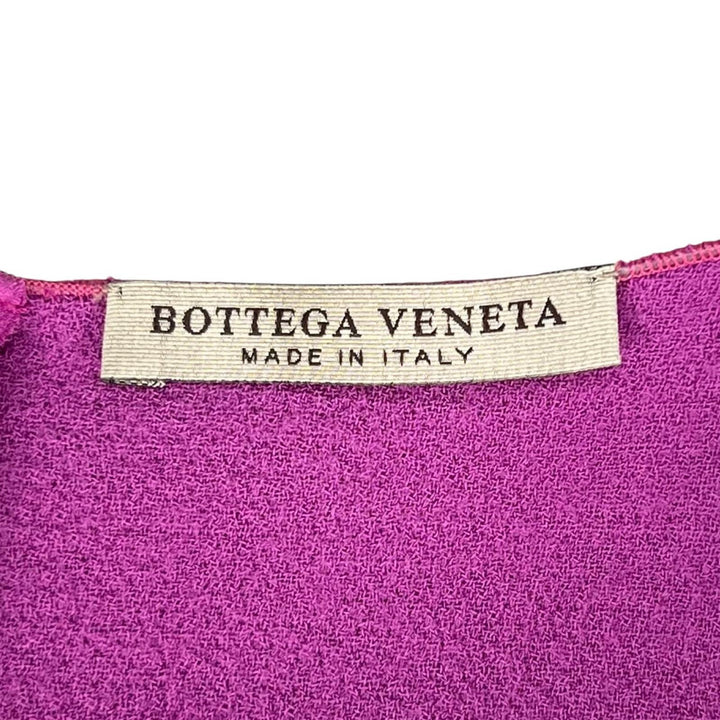 極美品▲BOTTEGAVENETA ボッテガヴェネタ 628793 ウール100% フリルワンピース ドレス パープル 40 伊製 正規品 レディース ハンガー付き