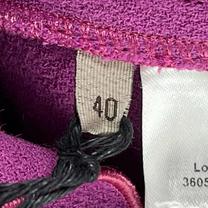 極美品▲BOTTEGAVENETA ボッテガヴェネタ 628793 ウール100% フリルワンピース ドレス パープル 40 伊製 正規品 レディース ハンガー付き