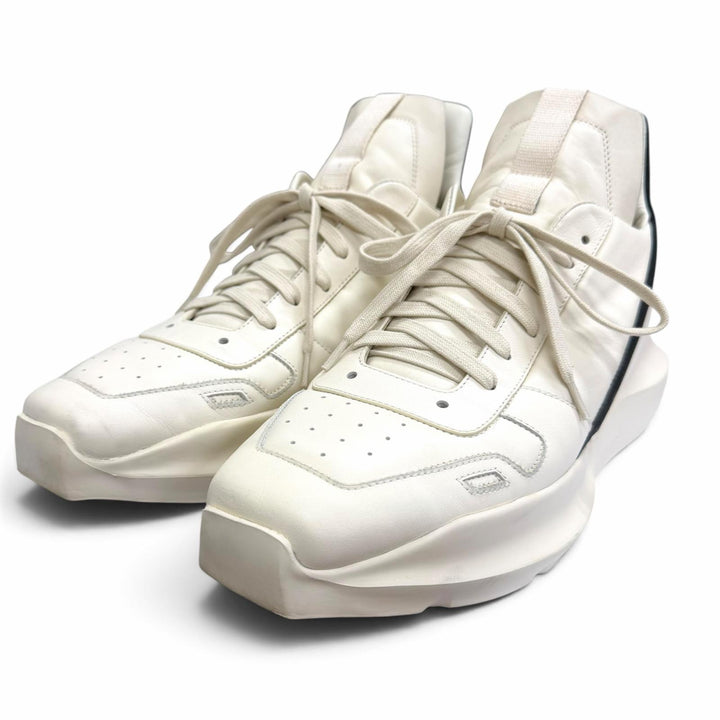 【ドンドン見直し】美品□Rick Owens リックオウエンス RR01C4814 GEO GETH RUNNER レザー ローカットスニーカー ホワイト 44 メンズ