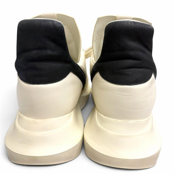 【ドンドン見直し】美品□Rick Owens リックオウエンス RR01C4814 GEO GETH RUNNER レザー ローカットスニーカー ホワイト 44 メンズ