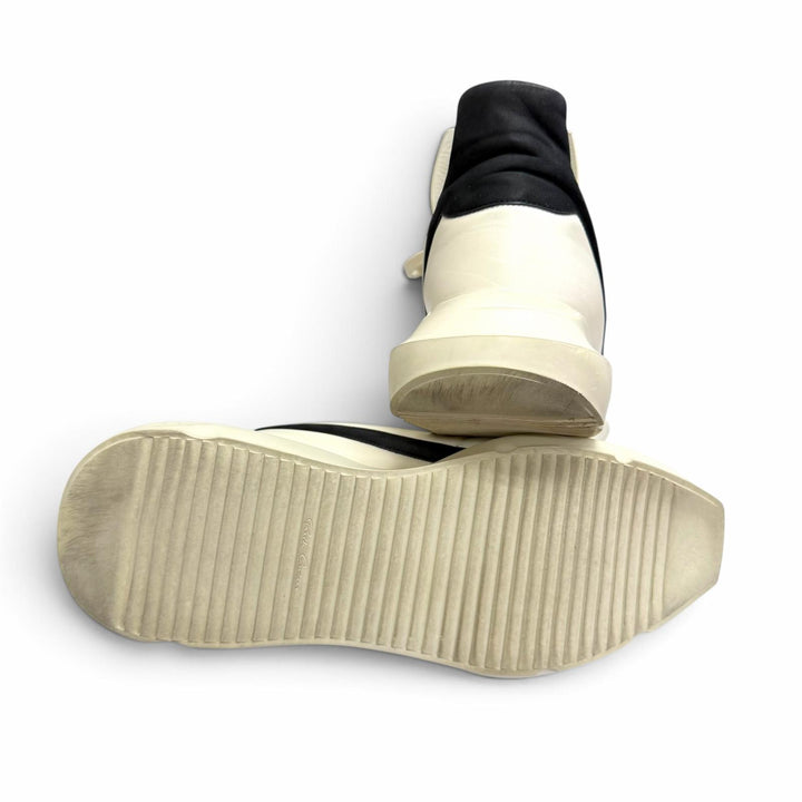 【ドンドン見直し】美品□Rick Owens リックオウエンス RR01C4814 GEO GETH RUNNER レザー ローカットスニーカー ホワイト 44 メンズ