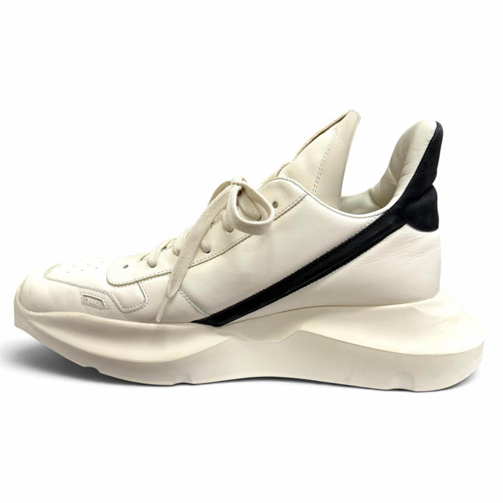 【ドンドン見直し】美品□Rick Owens リックオウエンス RR01C4814 GEO GETH RUNNER レザー ローカットスニーカー ホワイト 44 メンズ