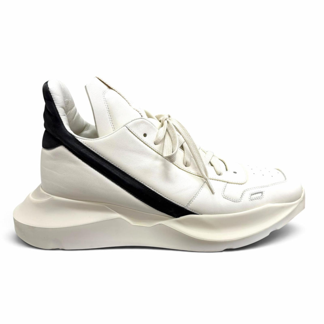 【ドンドン見直し】美品□Rick Owens リックオウエンス RR01C4814 GEO GETH RUNNER レザー ローカットスニーカー ホワイト 44 メンズ