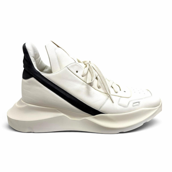 【ドンドン見直し】美品□Rick Owens リックオウエンス RR01C4814 GEO GETH RUNNER レザー ローカットスニーカー ホワイト 44 メンズ