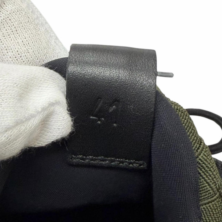 美品□BOTTEGAVENETA ボッテガヴェネタ イントレチャート レースアップ ロゴ入り ローカットスニーカー カーキ 41 メンズオススメ◎　