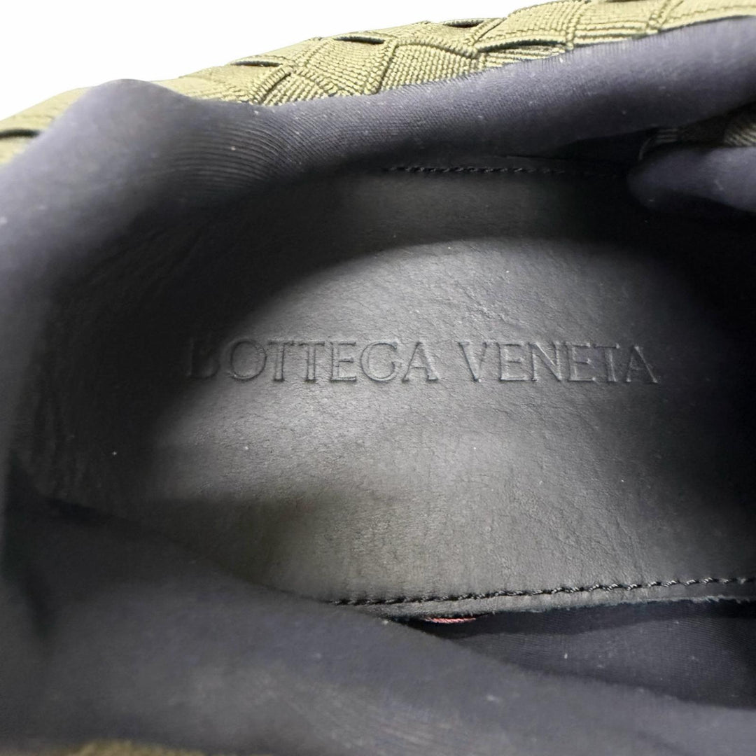 美品□BOTTEGAVENETA ボッテガヴェネタ イントレチャート レースアップ ロゴ入り ローカットスニーカー カーキ 41 メンズオススメ◎　