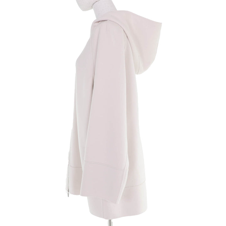 極美品☆S MaxMara DESIGN FOR EASY LIVING エス マックスマーラ 908601036 ウール100％ フード付 ZIP UP コート アイボリー 44 正規品