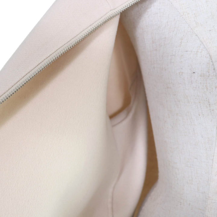 極美品☆S MaxMara DESIGN FOR EASY LIVING エス マックスマーラ 908601036 ウール100％ フード付 ZIP UP コート アイボリー 44 正規品