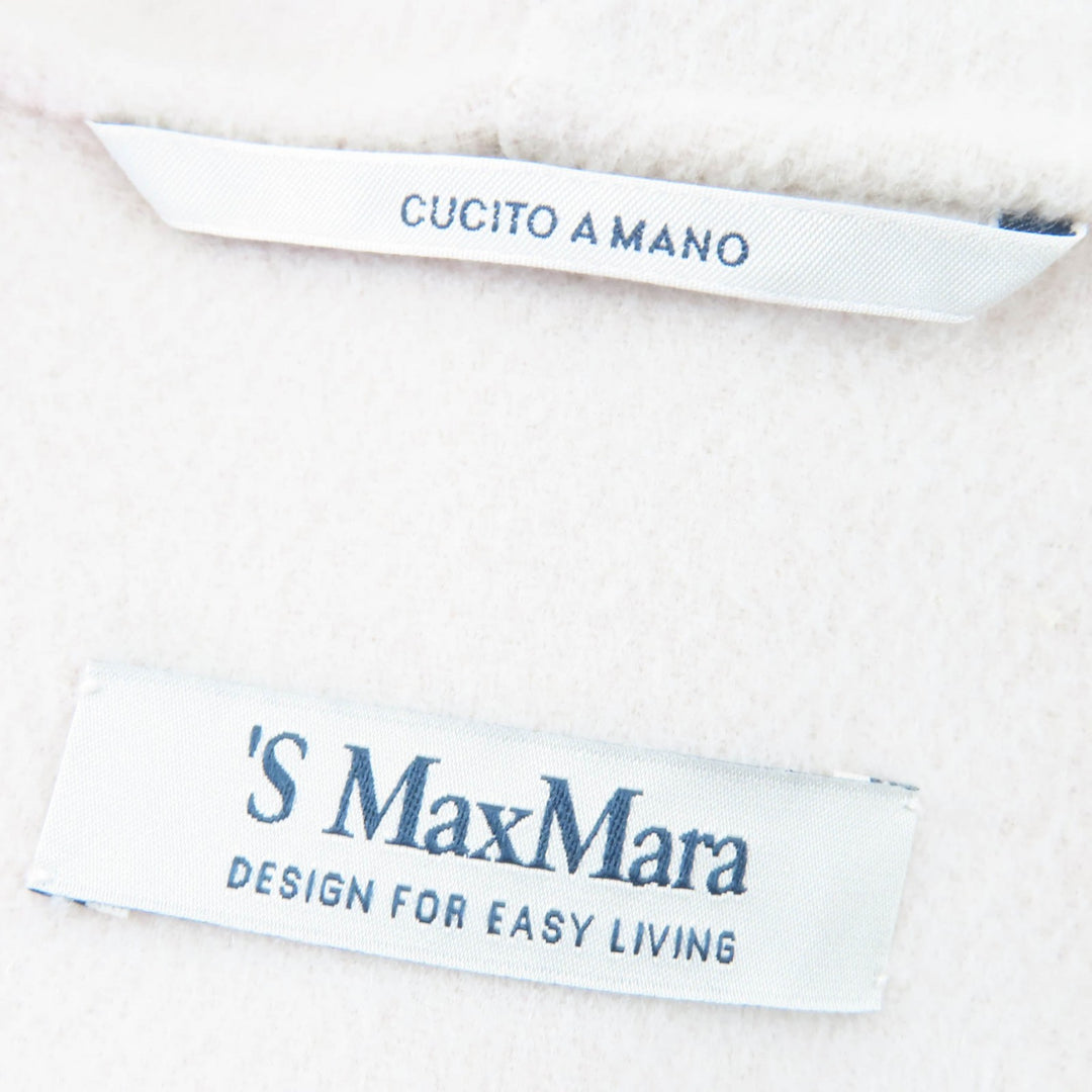 極美品☆S MaxMara DESIGN FOR EASY LIVING エス マックスマーラ 908601036 ウール100％ フード付 ZIP UP コート アイボリー 44 正規品