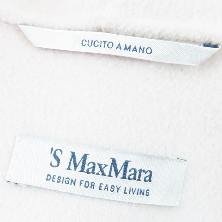 極美品☆S MaxMara DESIGN FOR EASY LIVING エス マックスマーラ 908601036 ウール100％ フード付 ZIP UP コート アイボリー 44 正規品