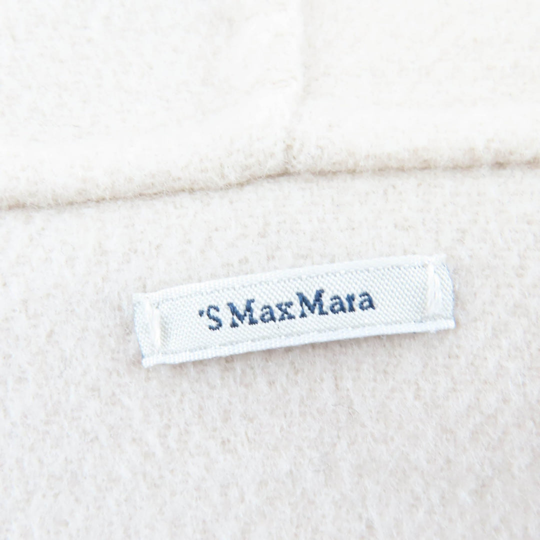 極美品☆S MaxMara DESIGN FOR EASY LIVING エス マックスマーラ 908601036 ウール100％ フード付 ZIP UP コート アイボリー 44 正規品