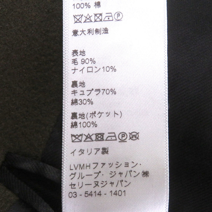 未使用品□CELINE セリーヌ 2M653863C ウール 金ボタン ダブルブレスト ロングチェスターコート カーキ 34 イタリア製 正規品 メンズ