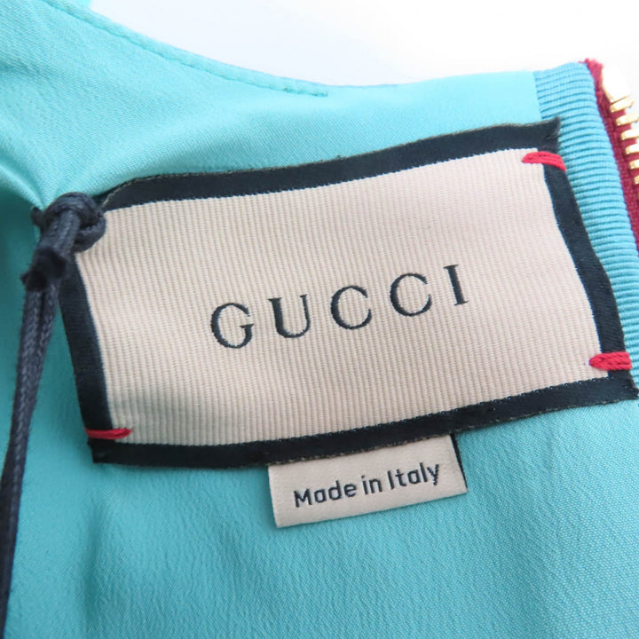 未使用品☆GUCCI グッチ 22SS 683131 コットン バックZIP クロップド丈 ベスト ブルー系 36 イタリア製 正規品 レディース ハンガー付き