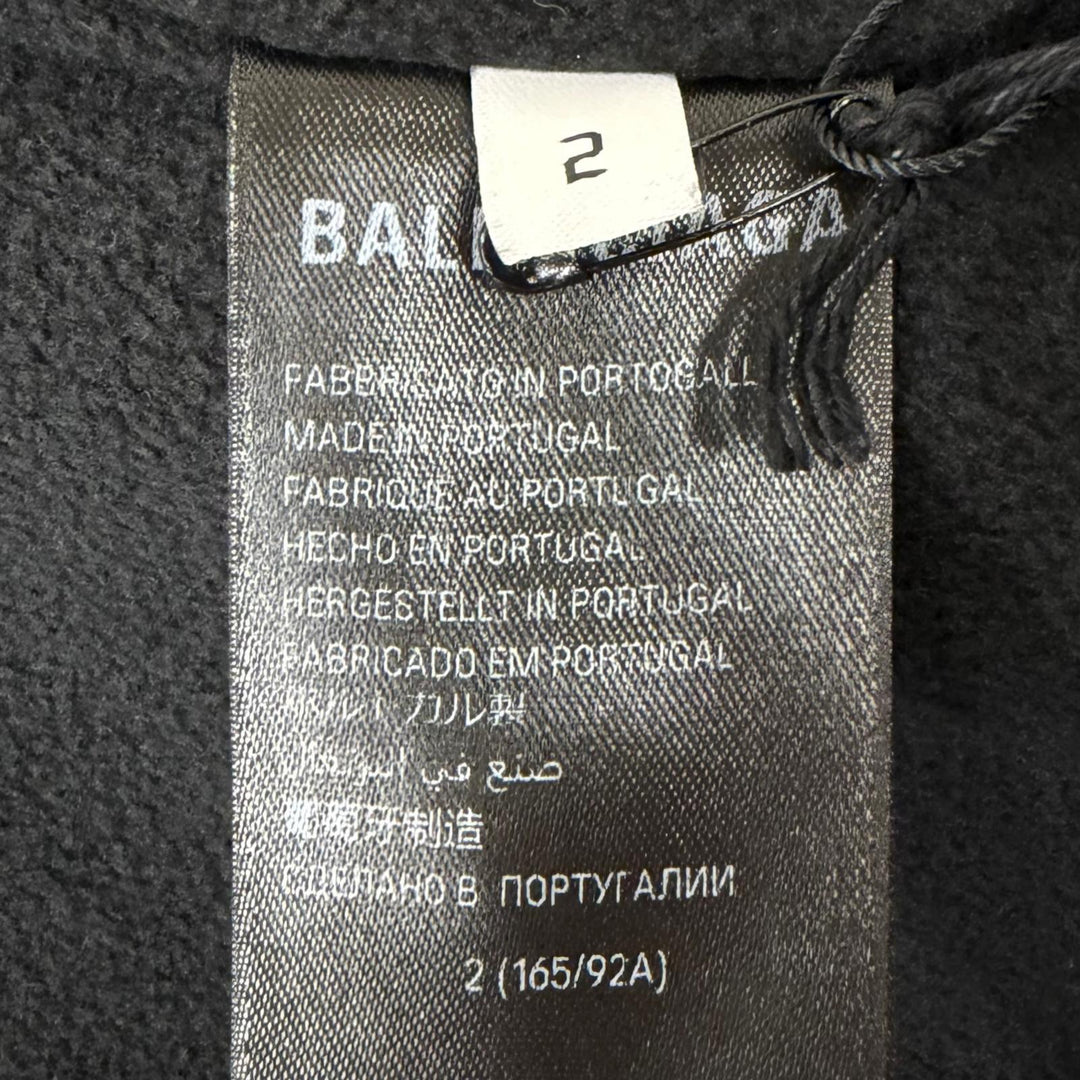 未使用品□BALENCIAGA バレンシアガ 24AW 768694 OUTERWEAR ZIP UP HOODIE バックエンブロイダリー フリースパーカー ブラック 2 正規品