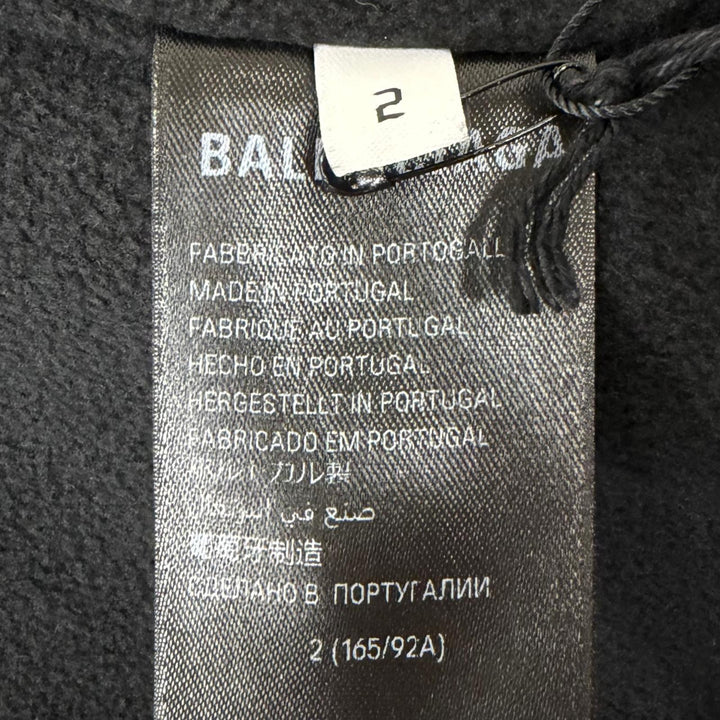未使用品□BALENCIAGA バレンシアガ 24AW 768694 OUTERWEAR ZIP UP HOODIE バックエンブロイダリー フリースパーカー ブラック 2 正規品