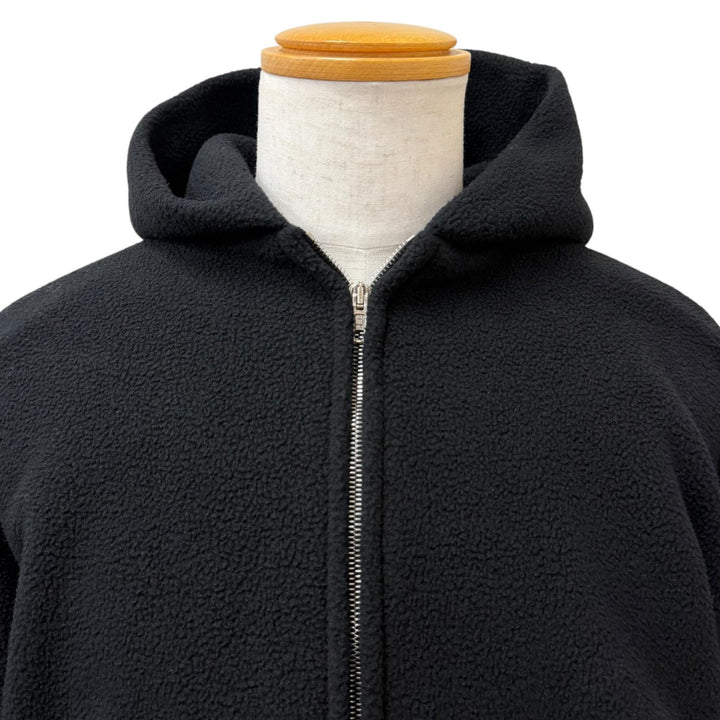 未使用品□BALENCIAGA バレンシアガ 24AW 768694 OUTERWEAR ZIP UP HOODIE バックエンブロイダリー フリースパーカー ブラック 2 正規品