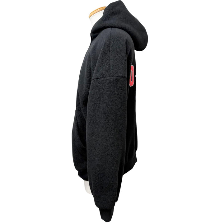 未使用品□BALENCIAGA バレンシアガ 24AW 768694 OUTERWEAR ZIP UP HOODIE バックエンブロイダリー フリースパーカー ブラック 2 正規品