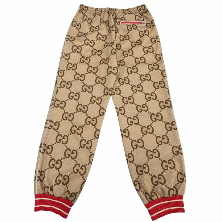 極美品□GUCCI グッチ 676473 100周年記念 ジャンボGG モノグラム トラックパンツ ジョガーパンツ ベージュ L イタリア製 正規品 メンズ