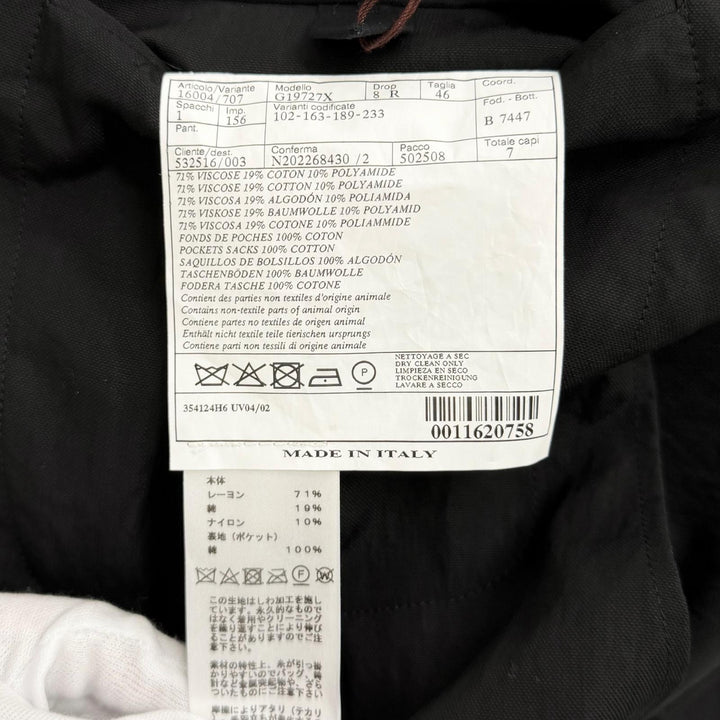 美品★HERMES エルメス 23SS シワ加工 無地 ダブルブレストジャケット アウター ブラック 46 イタリア製 正規品 メンズ