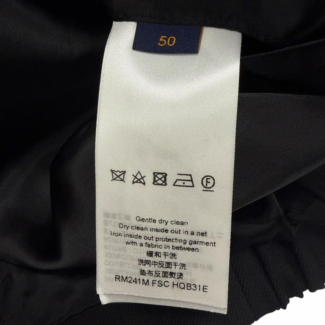 極美品□LOUIS VUITTON ルイヴィトン 24SS エンベリッシュドウール 背面ビジューデザイン ブルゾン ブラック 50 イタリア製 正規品