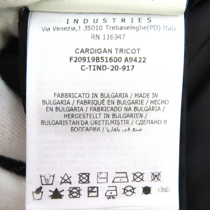 極美品△MONCLER モンクレール CARDIGAN TRICOT フロントロゴ ニット切替 ZIP UP ダウンジャケット ブラック S ブルガリア製 正規品