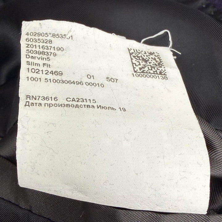 美品□HUGO BOSS ヒューゴボス ダブルブレスト チェスターコート ロングコート パープル 52 正規品 メンズオススメ◎ ハンガー付き