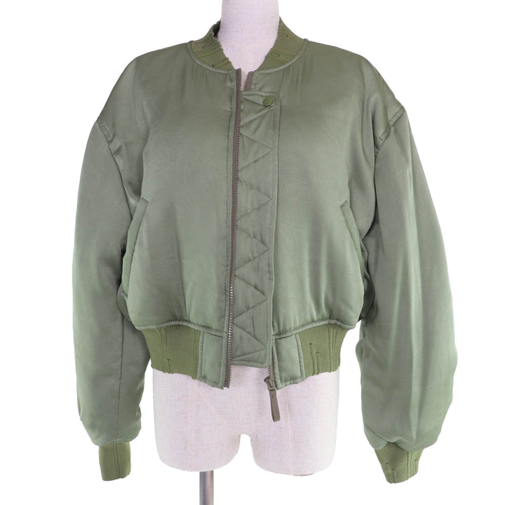 極美品☆ACNE STUDIOS アクネストゥディオズ FN-WN-OUTW000846 LOGO PATCH BOMBER JACKET 中綿入りジャケット カーキ 38 レディース