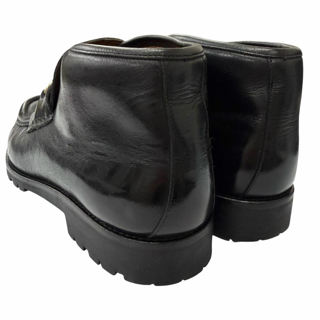 美品□GUCCI グッチ 1140067 レザー ホースビット ゴールド金具 チャッカーブーツ アンクルブーツ ブラック 41 イタリア製 メンズ