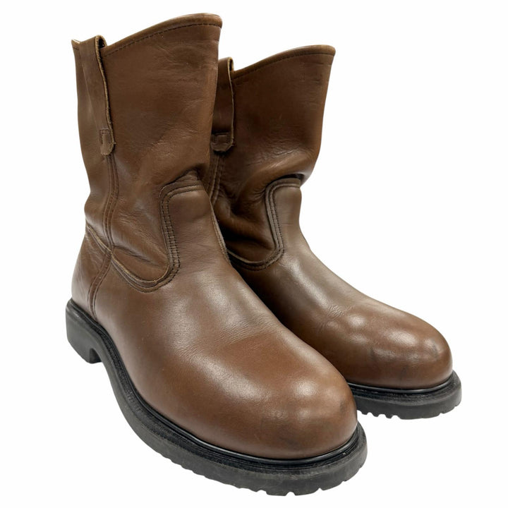 良品▼RED WING レッドウィング 1996年製 2276 レザー PT91プリントタグ スチールトゥ ペコスブーツ ブラウン 8.5 EE USA製 メンズ　