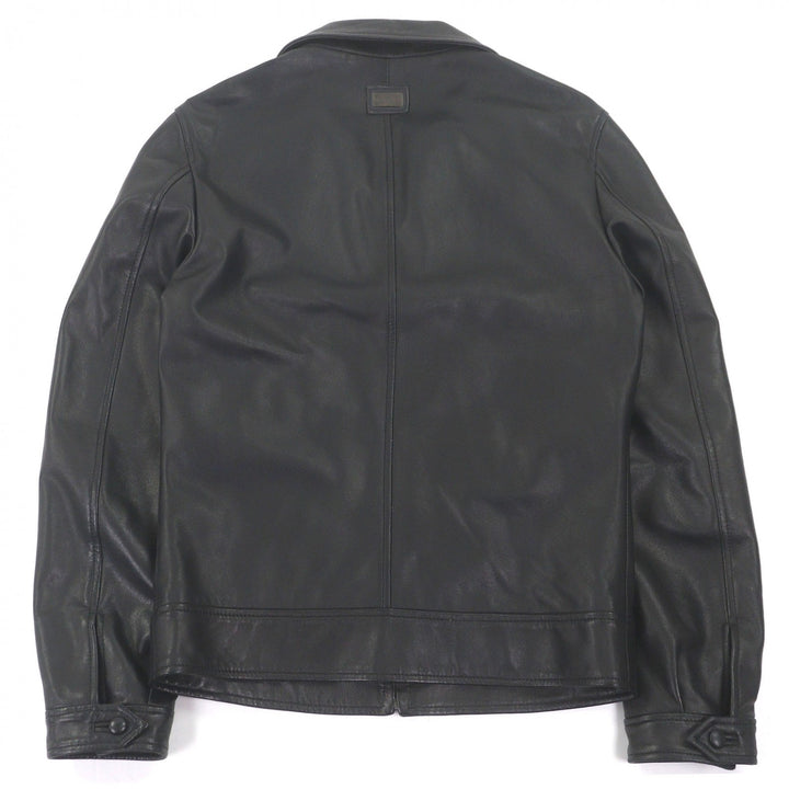 極美品□DOLCE&amp;GABBANA ドルチェ＆ガッバーナ ラムスキン 黒タグ レザージャケット シングルライダース ブラック 44 イタリア製 正規品