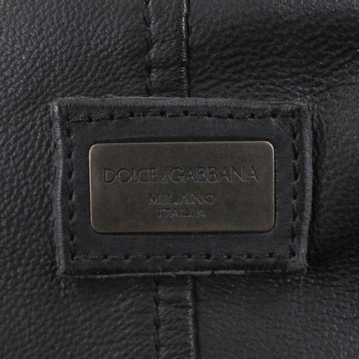 極美品□DOLCE&amp;GABBANA ドルチェ＆ガッバーナ ラムスキン 黒タグ レザージャケット シングルライダース ブラック 44 イタリア製 正規品